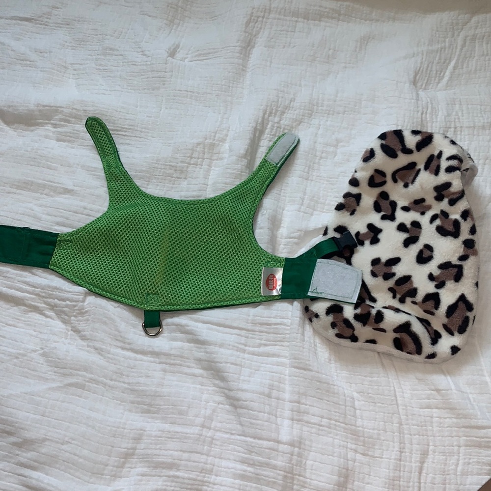 Green dinosaur and leopard print cat clothes - Picture 2 of 2